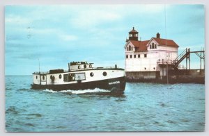 Waukegan Illinois~Mathons @ Waukegan Fishing Harbor~Vintage Postcard