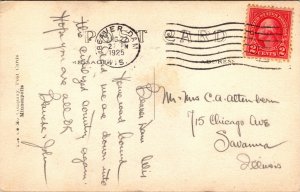 Postcard WI Beaver Dam City Park Stone Bridge View