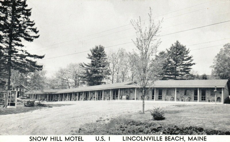 Vintage Postcard Snow Hill Motel US 1 Lincolnville Beach ME Maine Penobscot Bay