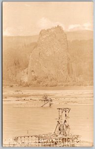 Columbia River Highway Oregon 1930s RPPC Real Photo Postcard Castle Rock