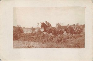 RPPC GERMANY SOLDIER'S CAVALRY HORSES WWI REAL PHOTO POSTCARD (c. 1915)