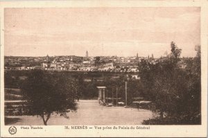 Morocco Meknes Vue Prise du Palais du General Vintage Postcard 04.09