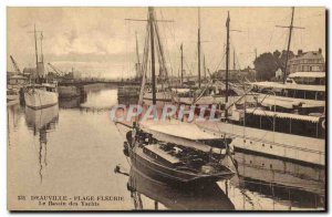 Old Postcard Deauville Beach Fleurie The Basin Yachts