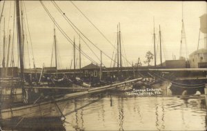 Tarpon Springs FL Sponge Enchange c1920 Real Photo Postcard