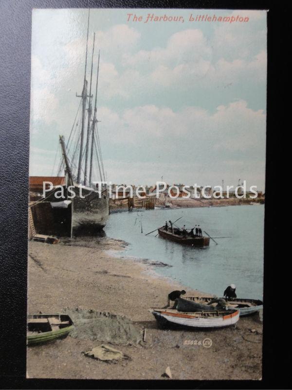 West Sussex LITTLEHAMPTON The Harbour shows Moored Ship &...