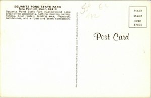Squantz Pond State Park New Fairfield CT Candelwood Lake VTG Postcard UNP Unused 