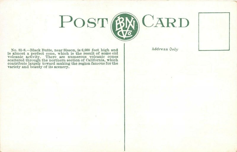 Sisson California c1910 Postcard Black Butte Lake Canoe