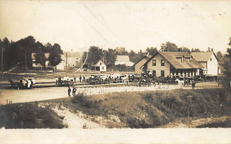 Bradford NH Railroad Station Train Depot in 1905 Real Photo Postcard