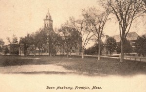 Vintage Postcard 1909 Dean Academy School Building Franklin Massachusetts MA