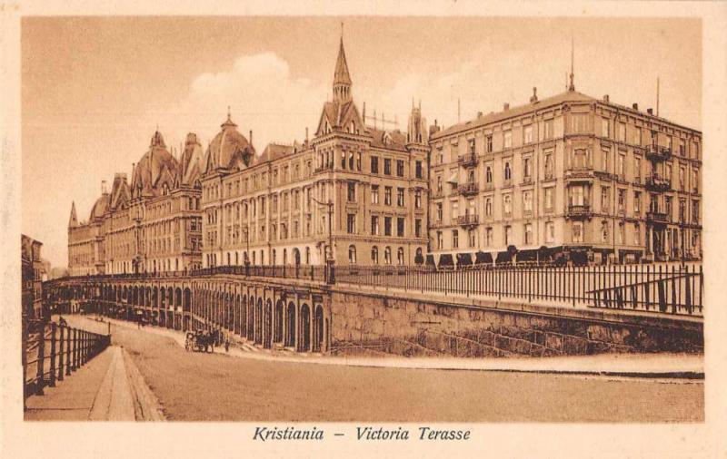 Kristiania Norway Victoria Terasse Exterior View Antique Postcard J80747