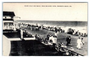 REHOBOTH BEACH, DE Delaware ~ BOARDWALK & BEACH Scene c1940s  Postcard