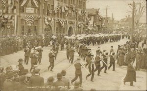 Middleboro MA - Parade Friendly Union 1909 Real Photo Postcard