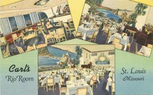 Carl's Food Cocktails Superb Restaurant St Louis Missouri 1940s Postcard 3068