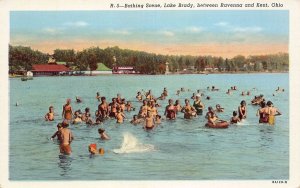 J85/ Ravenna Kent Ohio Postcard c1940s Brady Lake Bathing Scene 261