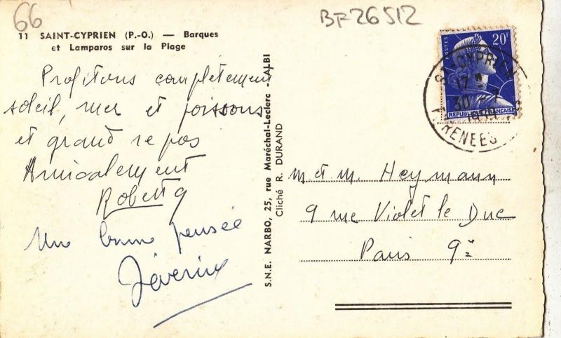 BF26512 saint cyprien  borques lampros sur la plage   france  front/back image