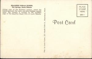 Hot Springs SD Brainerd Indian School Native Americana Postcard