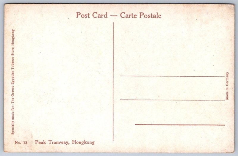 K45/ China Foreign Postcard c1910 Hongkong Peak Tramway 262
