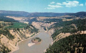 CARIBOO, BC Canada  FRASER RIVER~JOHNSON BRIDGE~Buckskin Ranch  AERIAL  Postcard