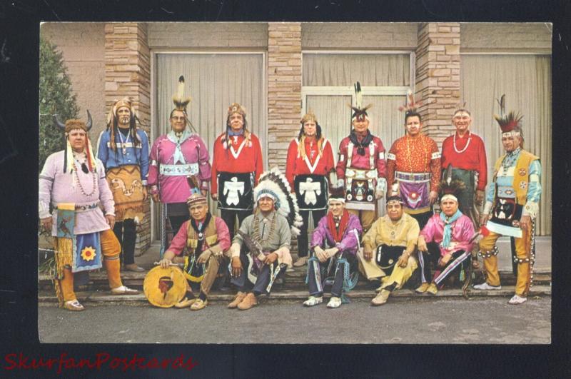 OOLOGAH OKLAHOMA INDIAN DEGREE TEAM NATIVE AMERICANA VINTAGE POSTCARD