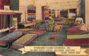 Baltimore Maryland Standard Floord Coverings Ad Antique Postcard J45612