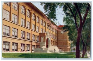 1909 High School Exterior Building Oak Park Illinois IL Vintage Antique Postcard