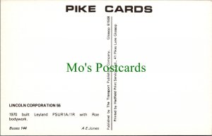 Road Transport Postcard - Lincoln Corporation 55 Leyland Bus Ref.SW9672