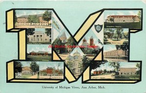 8 Postcards, Ann Arbor, Michigan, University Buildings & Scenes