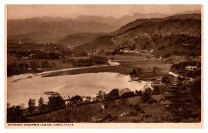 Postcard UK ENG Lake District Waterhead, Windermere Lake and Langdale Pikes