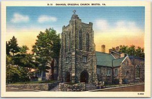 VINTAGE POSTCARD EMANUEL EPISCOPAL CHURCH, BRISTOL, VIRGINIA WHITE BORDER