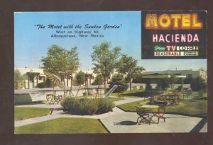 ALBUQUERQUE NEW MEXICO ROUTE 66 MOTEL HACIENDA VINTAGE ADVERTISING POSTCARD