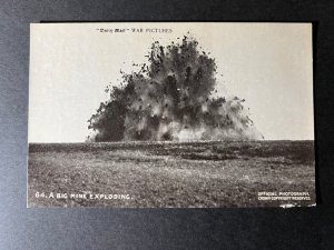 Mint England Postcard Daily Mail War Pictures Big Mine Exploding RPPC Military