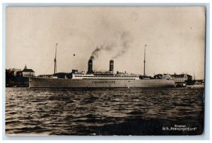 1924 Eneret SS Steamer Ship Stavangerfjord Norway Vintage RPPC Photo Postcard