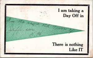 Postcard Pennant Jefferson NH - I am taking a day off in