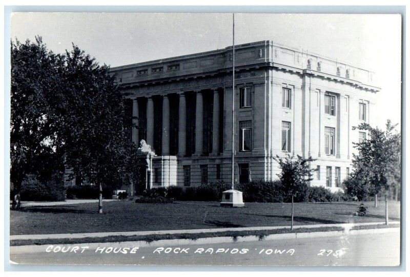 c1940's Court House Building Rock Rapids Iowa IA RPPC Photo Vintage Postcard