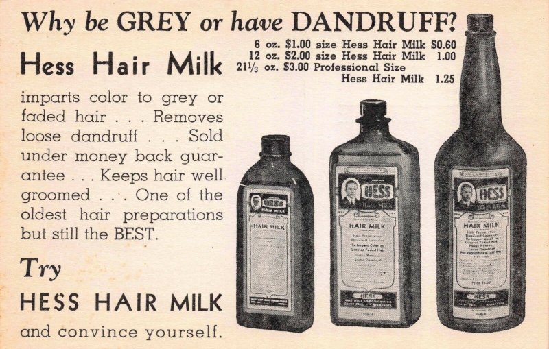 Advertising PC Hess Hair Milk @ Kirkle Beauty Supply Modesto California~116176