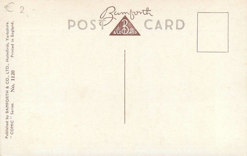 Postcard Comic advertising commercial just married work problem