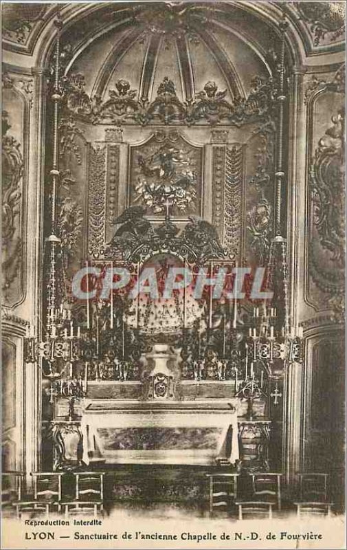 Old Postcard Lyon Sanctuary Old Chapel N D Fourviere