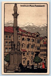 Tyrol Austria Postcard Maria Theresa Street Innsbruck c1920's Antique Unposted
