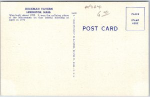 VINTAGE POSTCARD THE BUCKMAN TAVERN AT LEXINGTON MASSACHUSETTS