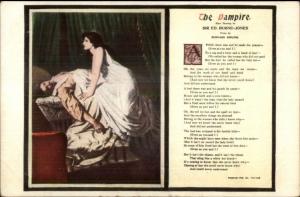 The Vampire Image by Ed Burne-Jones - Verse Rudyard Kipling Postcard c1910