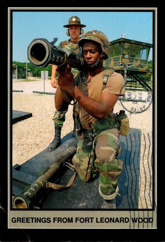 Missouri Fort Leonard Wood Recruit With Bazooka AT-4 Anti-Tank Weapon 1963