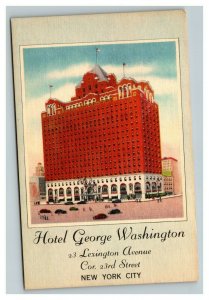 Vintage 1930's Advertising Postcard Hotel George Washington New York City NY