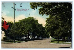 1913 East College Avenue Dirt Road Railway Appleton Wisconsin WI Posted Postcard