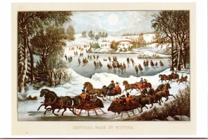 Postcard Art Central Park in Winter by Currier & Ives