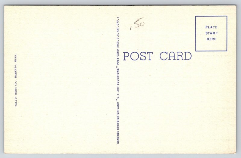 Mankato Minnesota~Confluence Of Blue Earth River~Panorama View~Linen Postcard