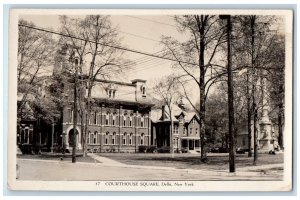 c1910's Courthouse Square Building Delhi New York NY Antique RPPC Photo Postcard