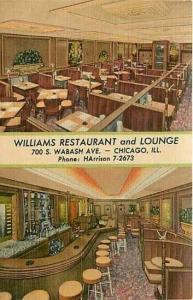 IL, Chicago, Illinois, Williams Restaurant, Curteich 1C-H921