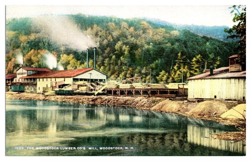 ANTQ The Woodstock Lumber Co's Mill, Industrial, Woodstock, NH Postcard