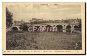 Old Postcard Haute Garonne Illustree Toulouse Pont Neuf Daurade and the Garon...