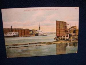 Loading Lumber barges - Marinette, wisconsin 1908